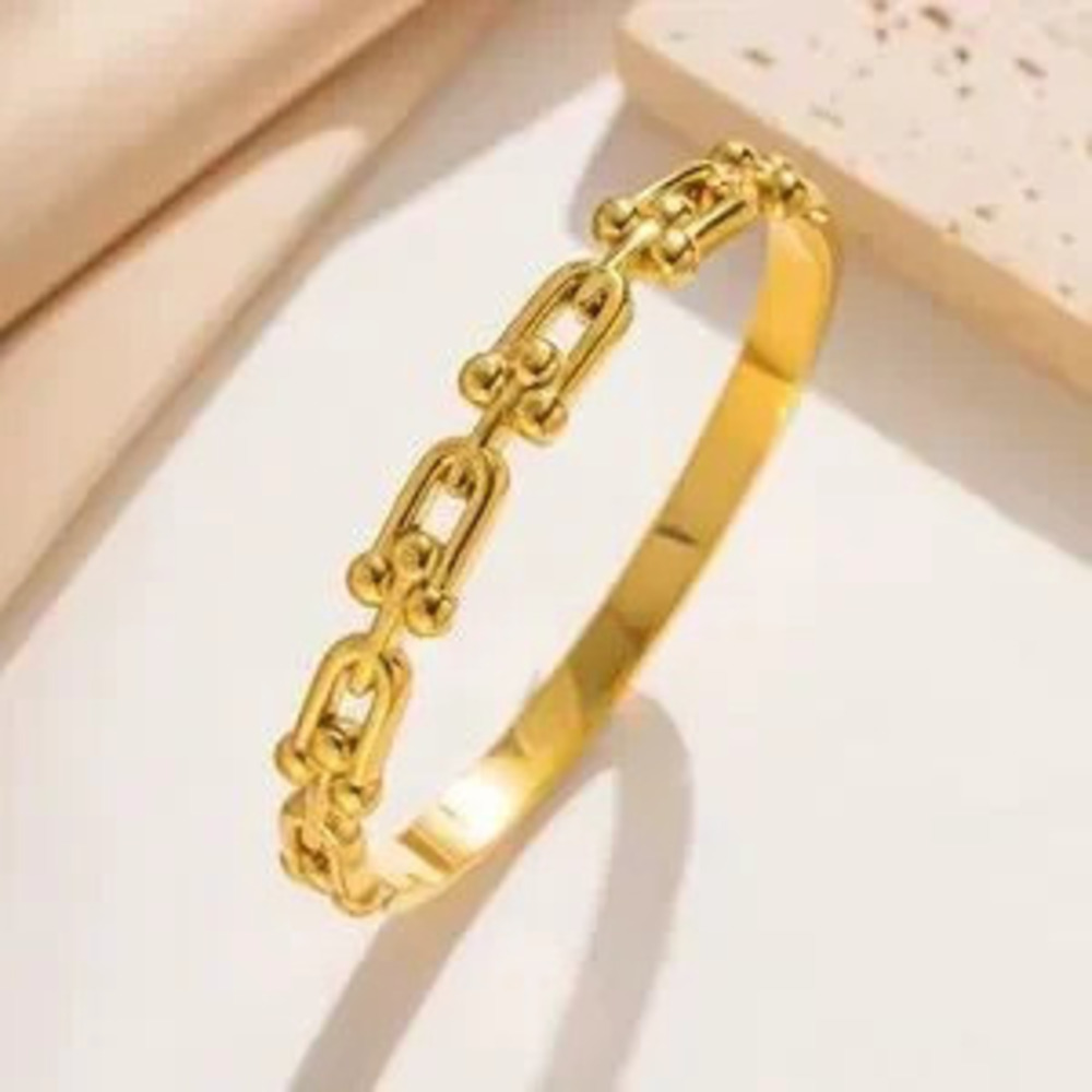 Classic Gold Chain Bangle Bracelet